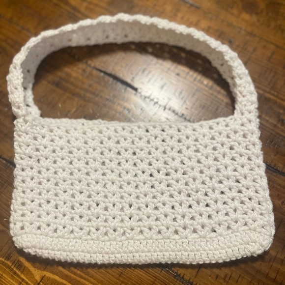 Handbags - Elegant White handmade Crochet Handbag